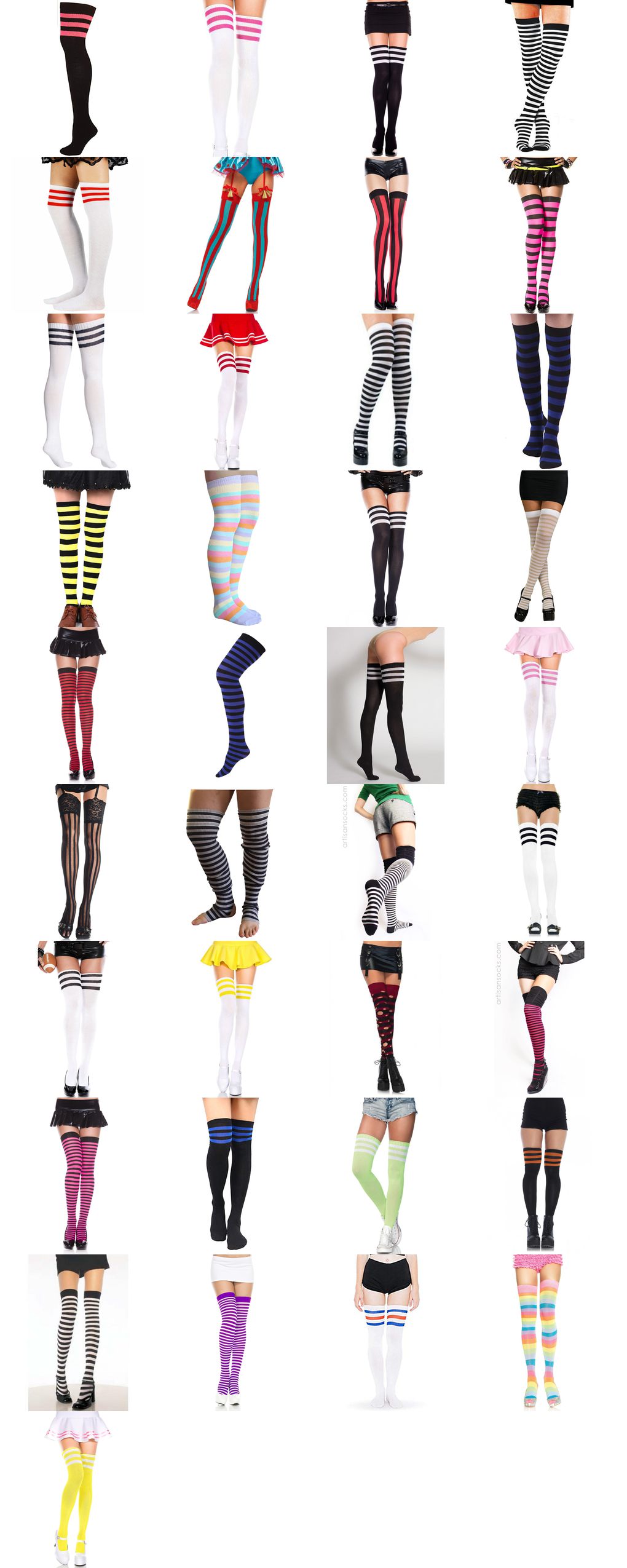 stripe thigh high socks